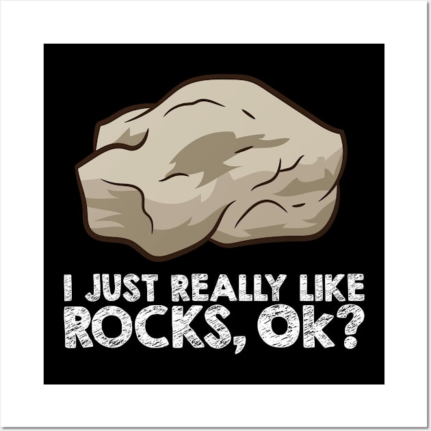 I Just Really Like Rocks, Ok? Rock Collecting Geologist Wall Art by EQDesigns